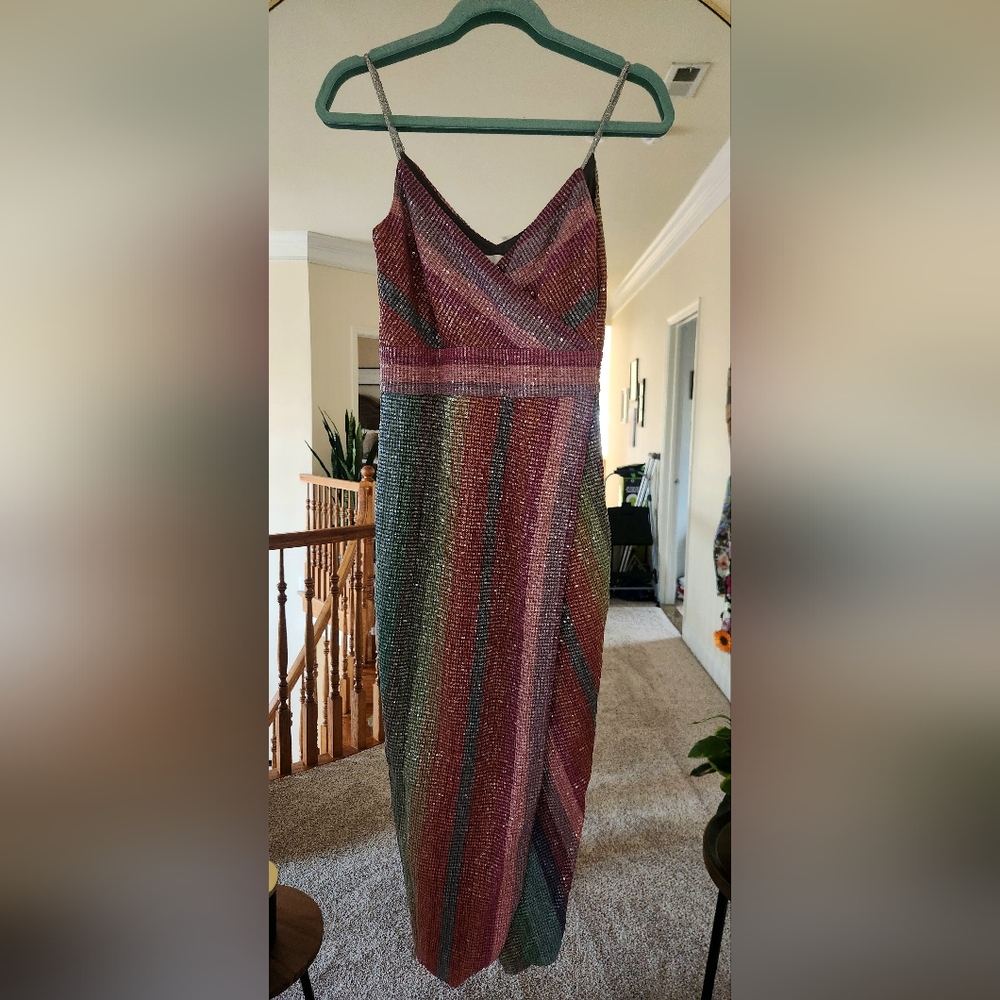 SAYLOR Multicolor Striped Midi Dress